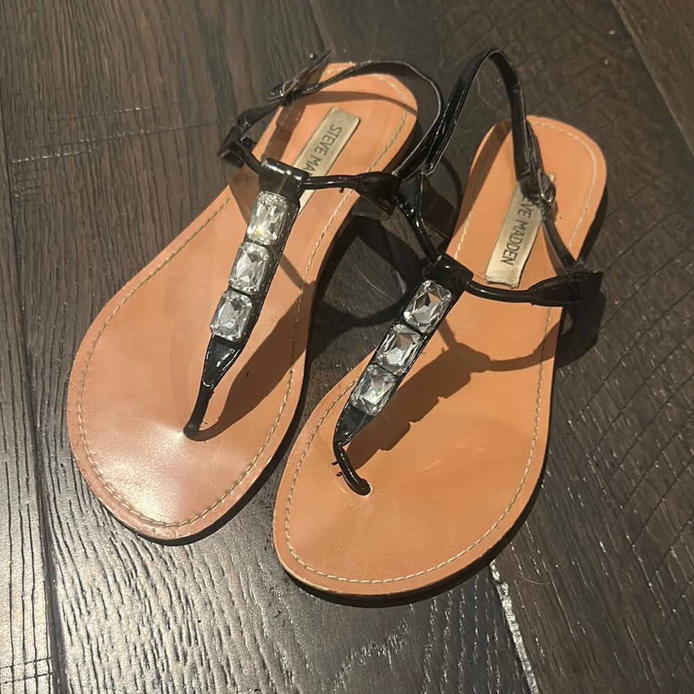 Steve Madden Black and Brown Women's Sandals